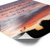 ピンクサンセット詩篇24:18勇気付けられるバイブルプリント フォトプリント (角)