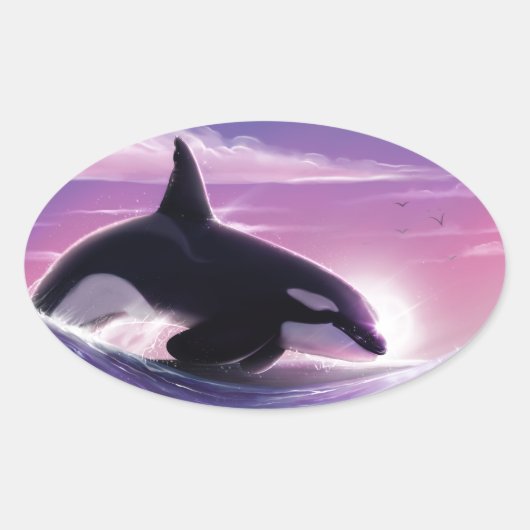 ピンクサンセット 楕円形シール (正面)