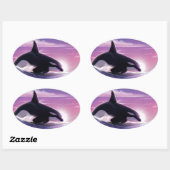 ピンクサンセット 楕円形シール (シート)