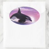 ピンクサンセット 楕円形シール (バッグ)