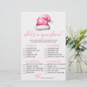 ピンクサンタあなたの電話の赤ちゃんシャワーゲームに何がある 便箋 (スタンド正面)