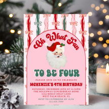 ピンクサンタのクリスマス4歳の誕生日おめでとう