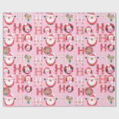 ピンクサンタアンドルドルフのクリスマスおもしろい ラッピングペーパー (フラット)