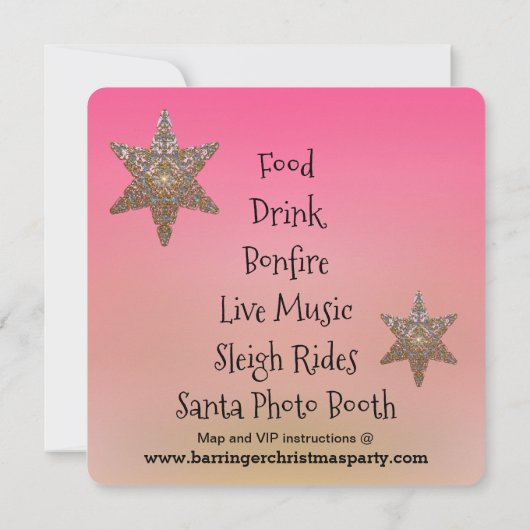 ピンクサンタエレガントーアニュアルクリスマスパーティー 招待状 (裏面)