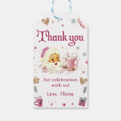 ピンクサンタクリスマスクッキー誕生日パーティー ギフトタグ (裏面)