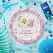 ピンクサンタクリスマスクッキー誕生日パーティー ペーパープレート (パーティー)