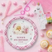 ピンクサンタクリスマスクッキー誕生日パーティー ペーパープレート (パーティー)