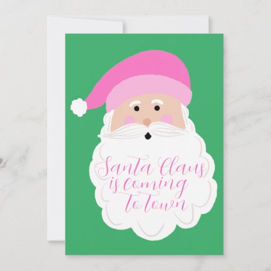 ピンクサンタクリスマスフォトカード シーズンカード (正面)