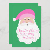 ピンクサンタクリスマスフォトカード シーズンカード (正面/裏面)
