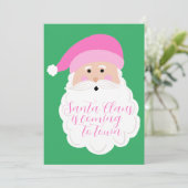 ピンクサンタクリスマスフォトカード シーズンカード (スタンド正面)