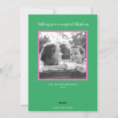 ピンクサンタクリスマスフォトカード シーズンカード (裏面)