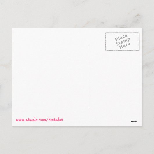 ピンクサンタクロースのクリスマスカード シーズンポストカード (裏面)