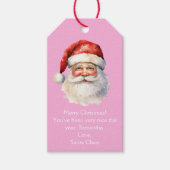 ピンクサンタクロースカスタムガールズクリスマスパーティー ギフトタグ (正面)