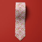 ピンクサンタクロースクリスマススノーフレークホリデー ネクタイ