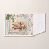 ピンクサンタクロースクリスマスビクトリアンスタイル バスタオルセット (ハンドタオル)