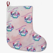 ピンクサンタストッキングSTYLEDBYTRREAL ラージクリスマスストッキング (正面)