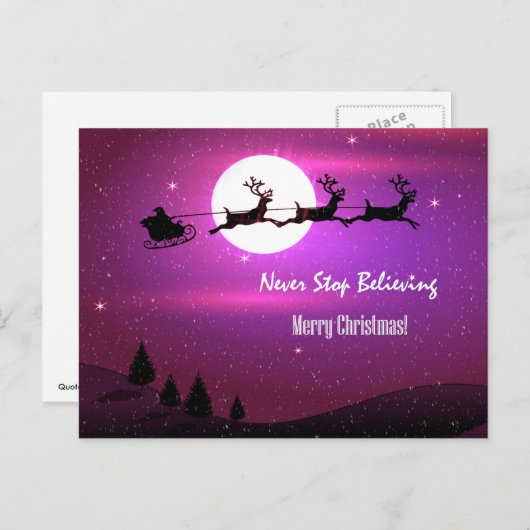 ピンクサンタストップーはクリスマス シーズンポストカード (正面/裏面)