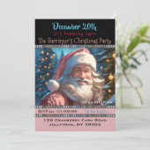 ピンクサンタブリーズクリスマスパーティの招待状 招待状 (スタンド正面)