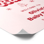 ピンクサンタベビークリスマスベビーシャワーウェルカム ポスター (角)