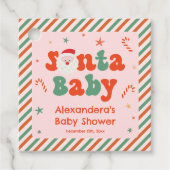 ピンクサンタベビークリスマスベビーシャワー フェイバータグ (正面)