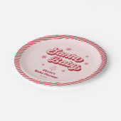 ピンクサンタベビークリスマスベビーシャワー ペーパープレート (アングル)