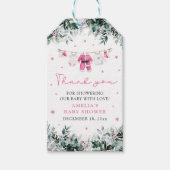 ピンクサンタベビークリスマス赤ちゃん衣赤ちゃんシャワー ギフトタグ (正面)