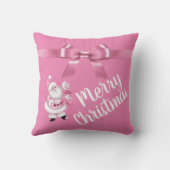 ピンクサンタメリークリスマスホームデコール装飾用クッション クッション (裏面)
