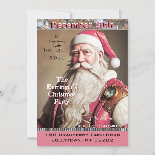 ピンクサンタ保のタイムクリスマスパーティー 招待状 (正面)