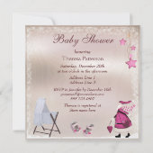 ピンクサンタ&クリブガールズホリデーベビーシャワー 招待状 (裏面)