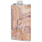 ピンクサンドストーンアゲイト大理石抽象芸術名モノグラム フラスク (左)