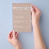 ピンクサンドストーンタイポグラフィベビーシャワーママパパゲーム チラシ (ハンドル)