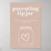 ピンクサンドストーンタイポグラフィベビー子育てチップジャー ポスター (正面)