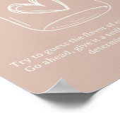 ピンクサンドストーンタイポグラフィベビー推測ベビー食品 ポスター (角)