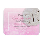 ピンクサンドドルウェディング日付磁石を保存 マグネット (横)