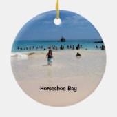 ピンクサンドビーチ#3、バミューダの美しいピンクS... セラミックオーナメント (裏面)