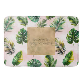 ピンクサンド熱帯葉 バスマット