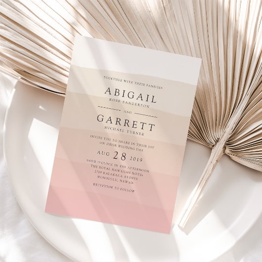 ピンクサンド結婚式招待状 招待状