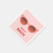 ピンクサンニー、キャットアイサングラスフェミニン、シェード スタンダードカクテルナプキン (角)