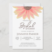 ピンクサンフラワーズフローラブライダルシャワー 招待状 (正面)