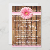 ピンクサンフラワーベイビーシャワー招待状 招待状 (正面)