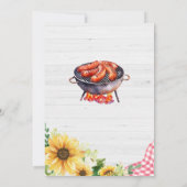 ピンクサンフラワーBBQベビーシャワー 招待状 (裏面)