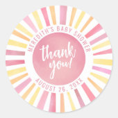 ピンクサンベビーシャワー ラウンドシール (正面)