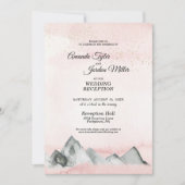 ピンクサンライズマウンテンウェディングレセプション 招待状 (正面)