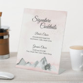 ピンクサンライズマウンテンカクテルメニューペデスタルサイン 台座サイン (インサイチュ)