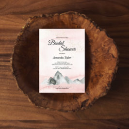 ピンクサンライズマウンテンブライダルシャワー招待 招待状