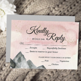 ピンクサンライズマウンテンレスポンスカードの食事の選択 出欠カード