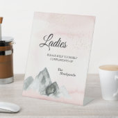 ピンクサンライズマウンテン結婚ズレディースバスルーム 台座サイン (インサイチュ)