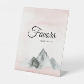 ピンクサンライズマウンテン結婚式の引き出物ペデスタルサイン 台座サイン (正面)