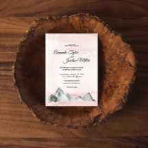 ピンクサンライズマウンテン結婚式招待状