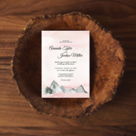 ピンクサンライズマウンテン結婚式招待状 招待状